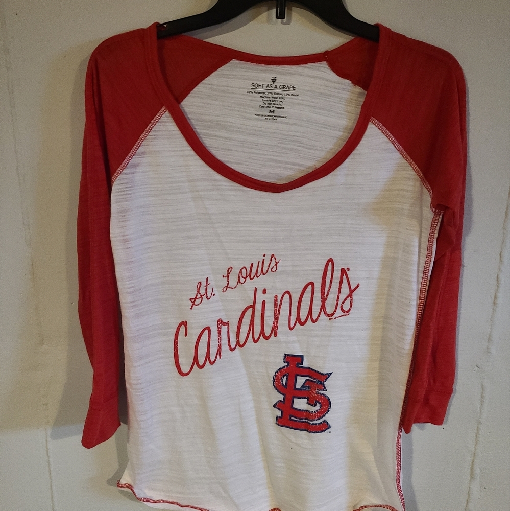 St. Louis Cardinals Red and White Raglan Tee